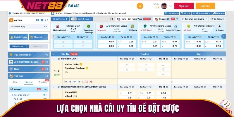 Chọn cược tại những nhà cái uy tín