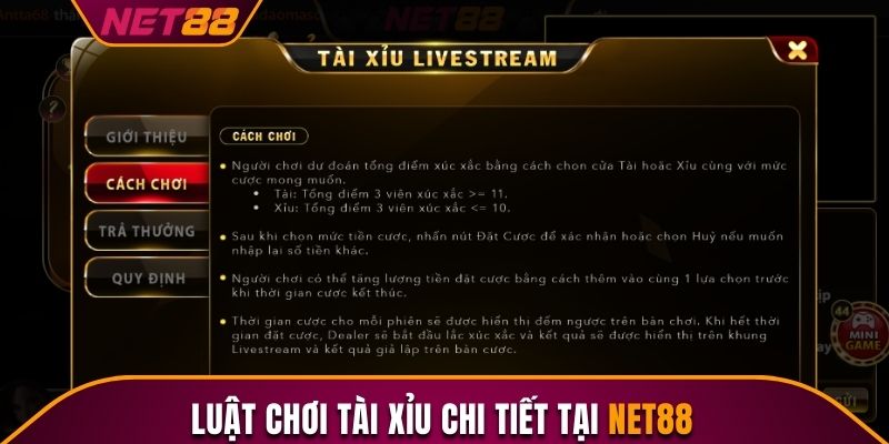 Luật chơi và những thuật ngữ trong tài xỉu