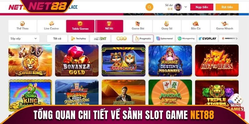 Tổng quan chi tiết về sảnh slot game Net88